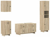 4 Piece Bathroom Cabinet Set EDE Sonoma Oak Engineered Wood 3417902
