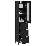 Highboard Black Oak 34.5 x 34 x 180 cm Engineered Wood 3416242