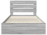 Bed Frame with Drawer Grey Sonoma 90 x 190 cm Engineered Wood 3412025