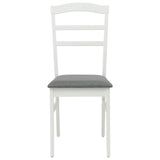 Dining Chair 2 pcs White and Grey Solid Rubber Wood 42020496