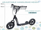 Kids Scooter Kick Scooter with 12" EVA Tyres, Rear Brake, Big Wheels Scooter for 5-12 Years Old, T3398P348517