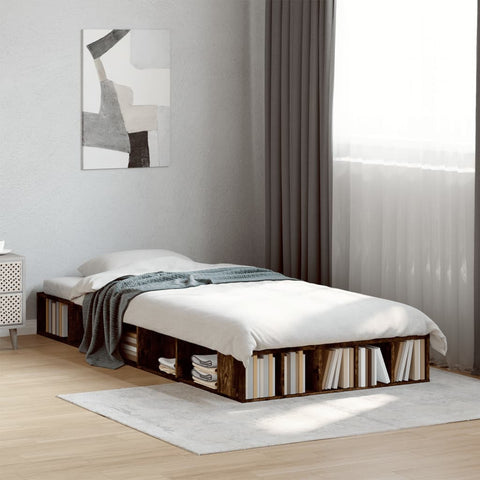 Bed Frame without Mattress Smoked Oak 75x190 cm Small Single 3280535