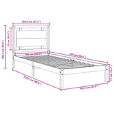 Extra Long Bed Frame without Mattress 100x220 cm Solid Wood 3309199
