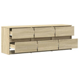 TV Cabinet with LED Sonoma Oak 140x34x50 cm Engineered Wood 3307921