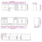 8 Piece Kitchen Cabinet Set "Porto" Smoked Oak Engineered Wood 3314846