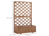 72.5 x 31.5 x 149.5 cm 45L Garden Wooden Pine Trough Planter with Topped Trellis Climbing Plants T3398P323916