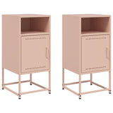Bedside Cabinets 2 pcs Pink 36x39x78 cm Steel 846569