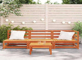 Garden Sofa 3-Seater Wax Brown Solid Wood Pine 837953