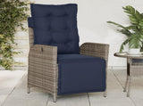 Reclining Garden Chairs 2 pcs with Footrest Grey Poly Rattan 365295