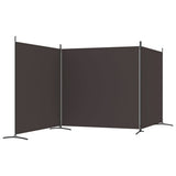 3-Panel Room Divider Brown 525x180 cm Fabric 350279