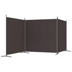 ZNTS 3-Panel Room Divider Brown 525x180 cm Fabric 350279