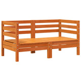 Garden Sofas Corner 2 pcs Wax Brown Solid Wood Pine 837988