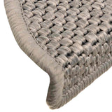 Stair Mats Self-adhesive Sisal-Look 30 pcs 56x17x3 cm Silver 3365859