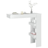 ZNTS Wall Bar Table High Gloss White 102x45x103.5 cm Engineered Wood 811787