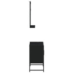 ZNTS 2 Piece Bathroom Cabinet Set Black Engineered Wood 3214334