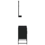 ZNTS 2 Piece Bathroom Cabinet Set Black Engineered Wood 3214334
