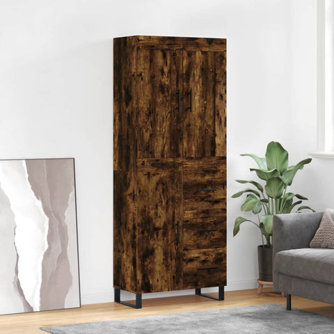 Highboard Smoked Oak 69.5x34x180 cm Engineered Wood 3199838