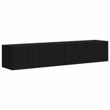 TV Wall Cabinet 2 pcs Black 78.5 x 31 x 29.5 cm Engineered Wood 892212