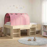 Bed Frame with Tunnel 3 pcs Sonoma Oak and Pink Engineered Wood 3423614