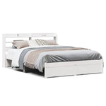 ZNTS Bed Frame with Headboard without Mattress White 140x190 cm 3306729