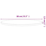 Table Top 80x2.5 cm Round Solid Wood Beech 355918
