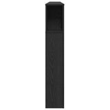 Headboard Cabinet with Shelf Black Oak 180 x 18.5 x 102.5 cm 862089