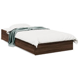 Bed Frame with Drawers without Mattress Brown Oak 90x200 cm 3280684