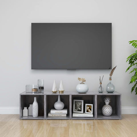 TV Cabinets 4 pcs Concrete Grey 37x35x37 cm Engineered Wood 805512