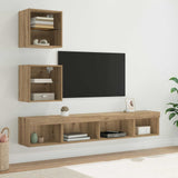 TV Wall Units with LED 5 pcs Artisan Oak Engineered Wood 3402960