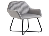 Modern Arm Chair Upholstered Accent Chair with Metal Base for Living Room Grey T3398P328182