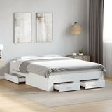 Bed Frame White Engineered wood, Plywood 135x190 cm Bed Frame 3280405