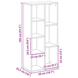 Bookcase Artisian Oak 50x25x105 cm Engineered Wood 852797