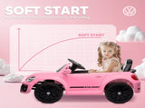 Volkswagen Beetle Licensed 12V Ride on Car w/ Remote Control, Suspension Wheels, Soft Start, Lights, T3398P348454