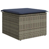 11 Piece Garden Sofa Set with Cushions Grey Poly Rattan Acacia 3327750