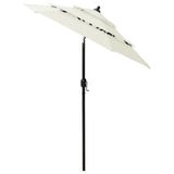 3-Tier Garden Parasol with Aluminium Pole Sand 2 m 313852