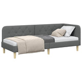 Corner Bed Frame with Headboard Dark Grey 80 x 200 cm Fabric 42016554