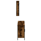 3 Piece Bathroom Furniture Set Smoked Oak Engineered Wood 3214792