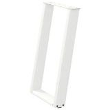 ZNTS vidXL Dining Table Legs U-Shaped 2 pcs White 60x cm Steel 4012789