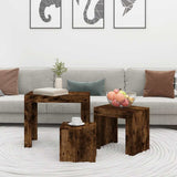 Nesting Coffee Tables 3 pcs Smoked Oak Engineered Wood 815984