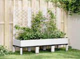 Garden Planter with Trellis White 120x40x142 cm PP 367929