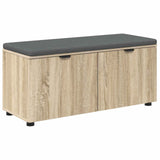 Hall Bench with Cushion with Shelf Sonoma Oak 100 x 38 x 46 cm 891490