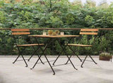 Folding Bistro Set Teak Solid Teak Wood, Powder-Coated Steel Medium 319977