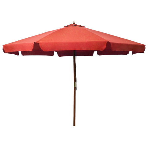 ZNTS Garden Parasol with Wooden Pole 330 cm Terracotta 47217