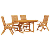 Garden Dining Set Folding 5 pcs Brown Solid Acacia Wood 3375718
