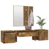 Hallway Furniture Set Smoked Oak Engineered Wood 3120200
