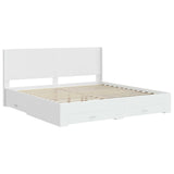 Bed Frame with Storage and Headboard White Engineered Wood 3414079