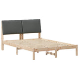 Bed frame Brown and dark grey 150 x 200 cm Solid pine wood 3394374