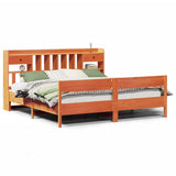 Bookcase Bed without Mattress Wax Brown 200x200cm Solid Wood Pine 3323016