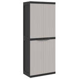 Outdoor Storage Cabinet Grey and Black 65x37x165 cm PP 364201