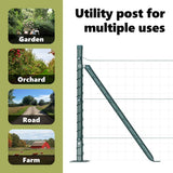 Fence Post with Concrete Base 13 pcs Green Powder-Coated Steel 42004295